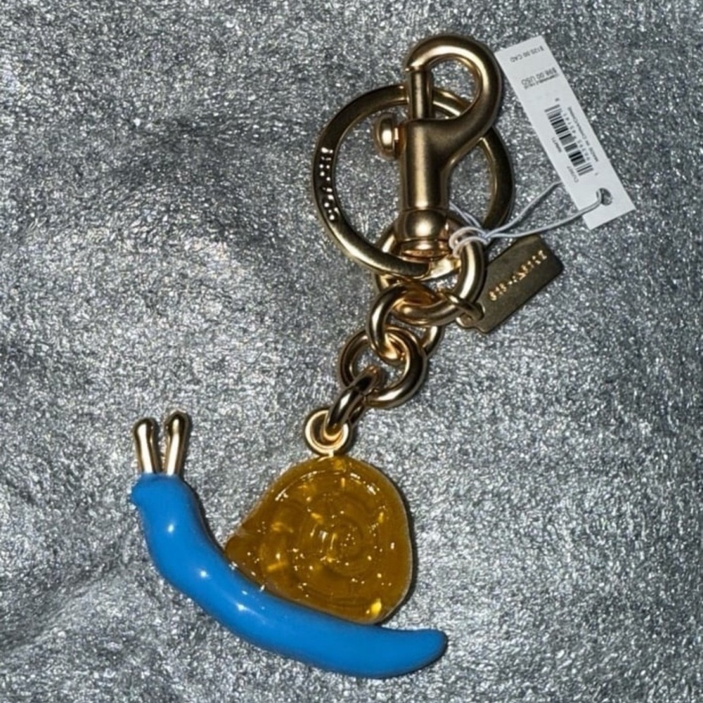 Coach X Observed By Us Snail Bag Charm Gold/Multicolor Metal, Glass, & Resin NWT